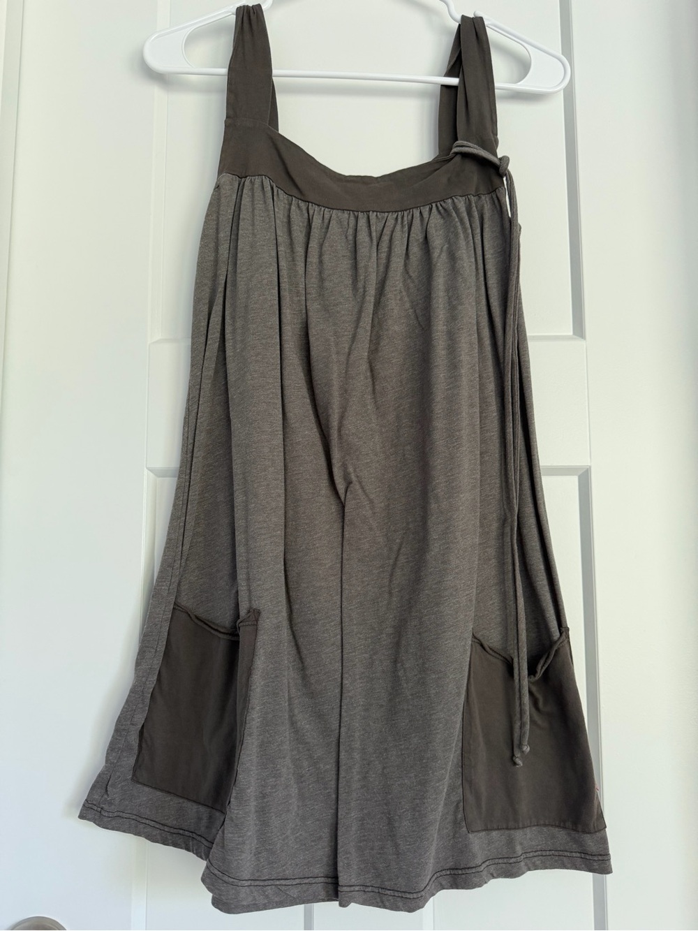 Soul Flower Taupe Midi A-Line Pocket Skirt